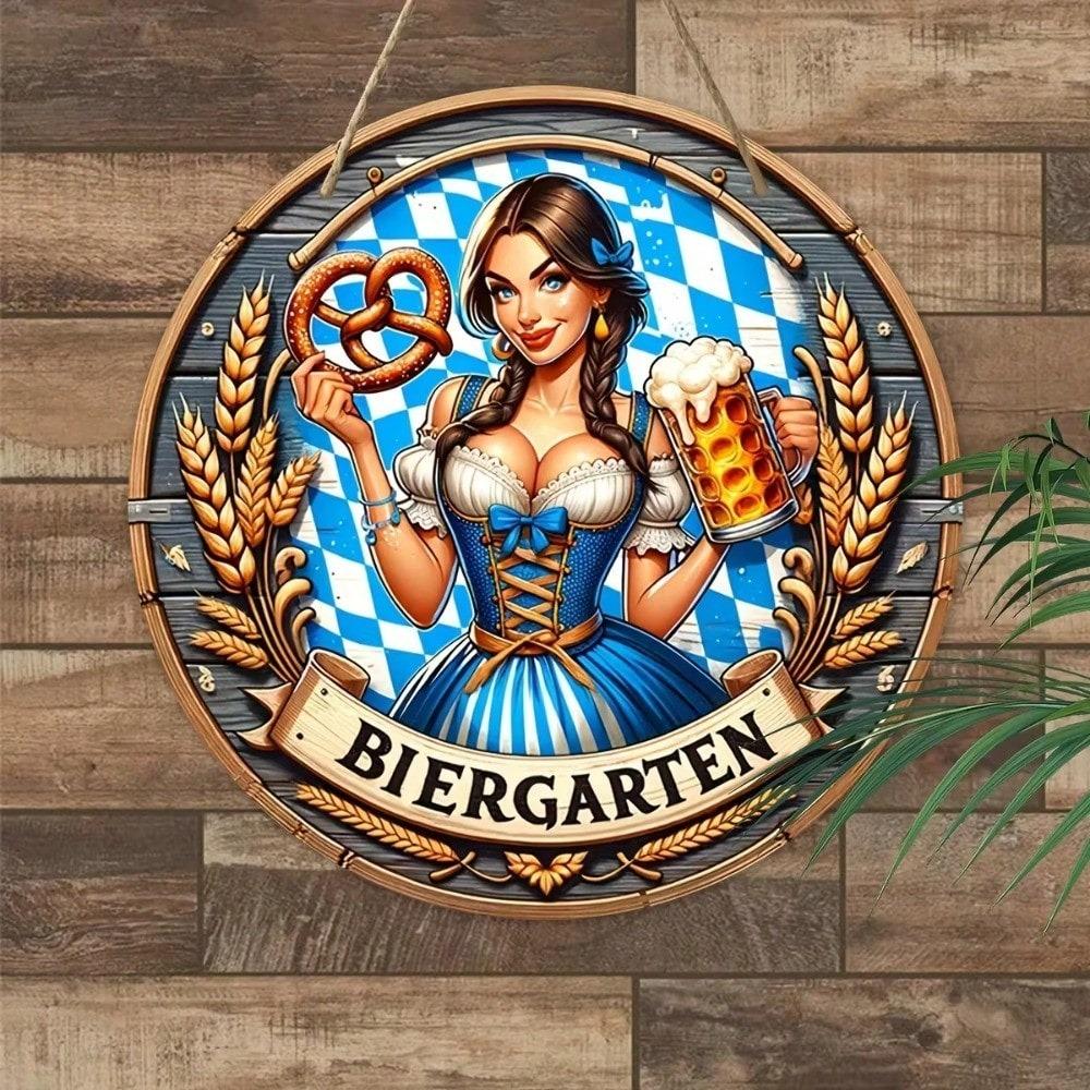 Arte de Pared de Metal Cartel de Corona de Cerveza Vintage para Oktoberfest Man Cave Decoración de Garaje