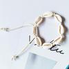 Handmade Bohemian Bracelet with Natural Shell Beads and Waxed Cord