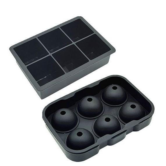 Silicone Ice Mold with Lid - Round & Square Large Ice Cube Tray, Six-Grid Honeycomb Design, 37 Cubes.