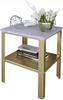 Bedside Table Screw-together With Shelf Loft Bedroom 40X40X45 Gold+Light Concrete