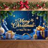 Happy New Year Banner Gold Letters Merry Christmas Banner New Year Banner Snowflakes Christmas Decoration For Mall Decoration
