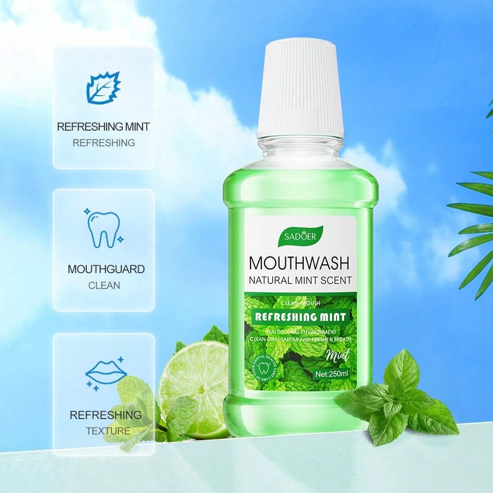 1 Bottle Mint Mouthwash, Oral Care, Freshens Breath, Cleans Teeth, Refreshing Mint Flavor, Gentle &