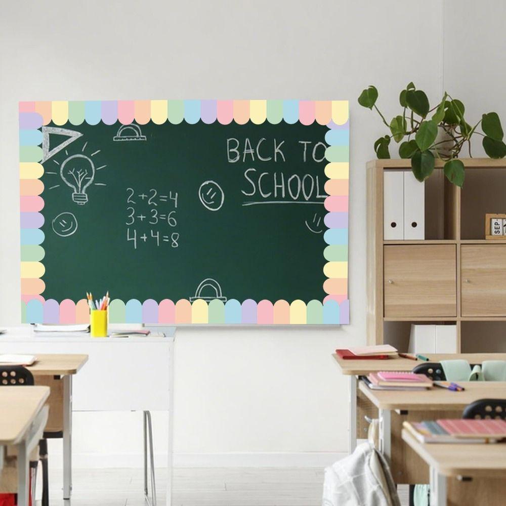 Colored Poster Border Stickers Flower DIY Black Board Decorative Stickers Waterproof Wavy Edge Paper