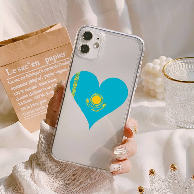 MaiYaCa Kazakhstan Flag Phone Case for Iphone 13 11 12 Pro XS MAX 8 7 6 6S Plus X 5S SE 2020 XR Cover