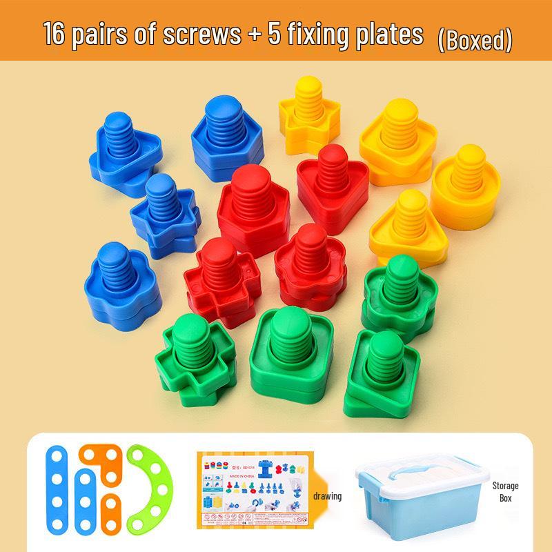Cross-Border Large Particle Screw Building Blocks for Kids - Educational Assembly & Disassembly Toy Set for Kindergarten