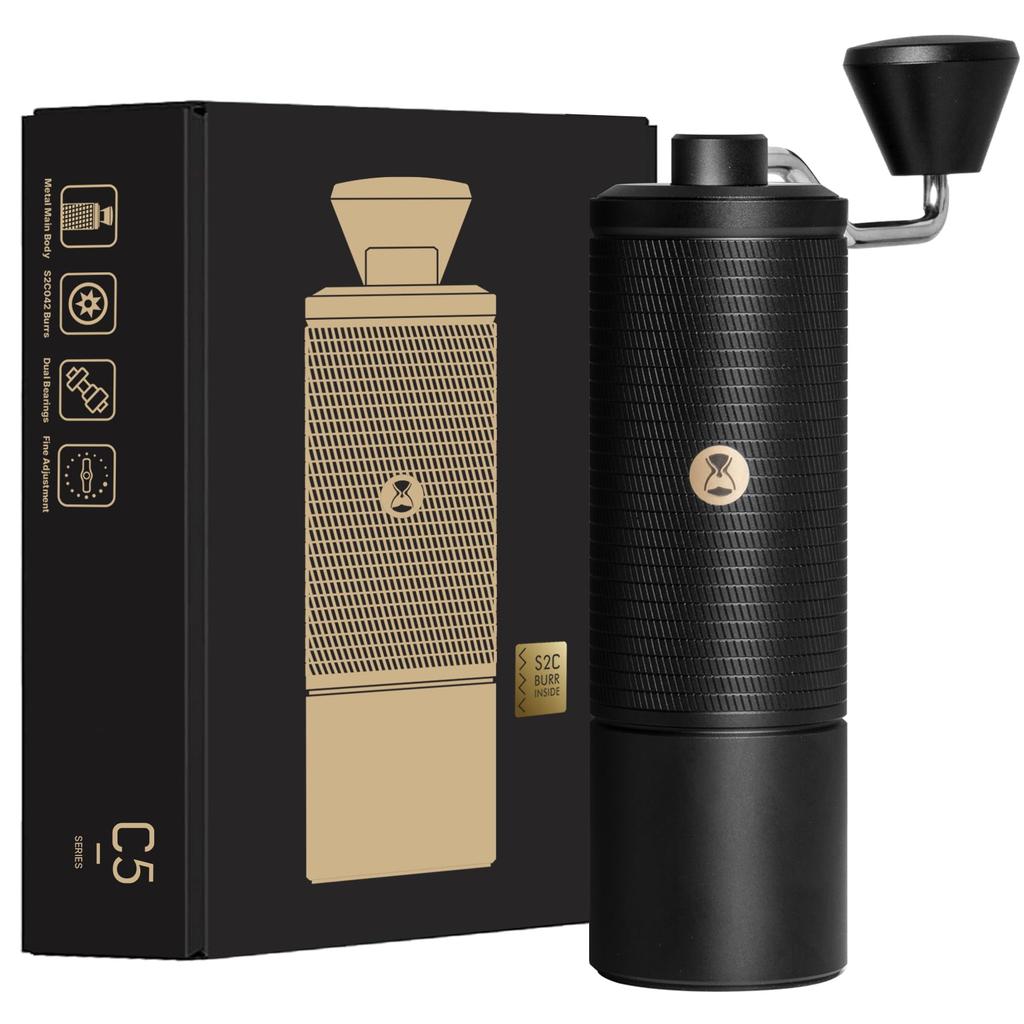 TIMEMORE C5 ESP Manual Coffee Grinder with Conical Precision and Large Bean and Compatible with French and Pourover (S2C-042-III) Burr, 0.015mm