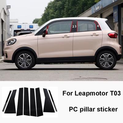 8 Stück Auto-Mittelsäulen-Aufkleber für Leapmotor T03 2020~2025 Fensterzierleiste Säule B C Tür-Aufkleber Dekoration Zubehör