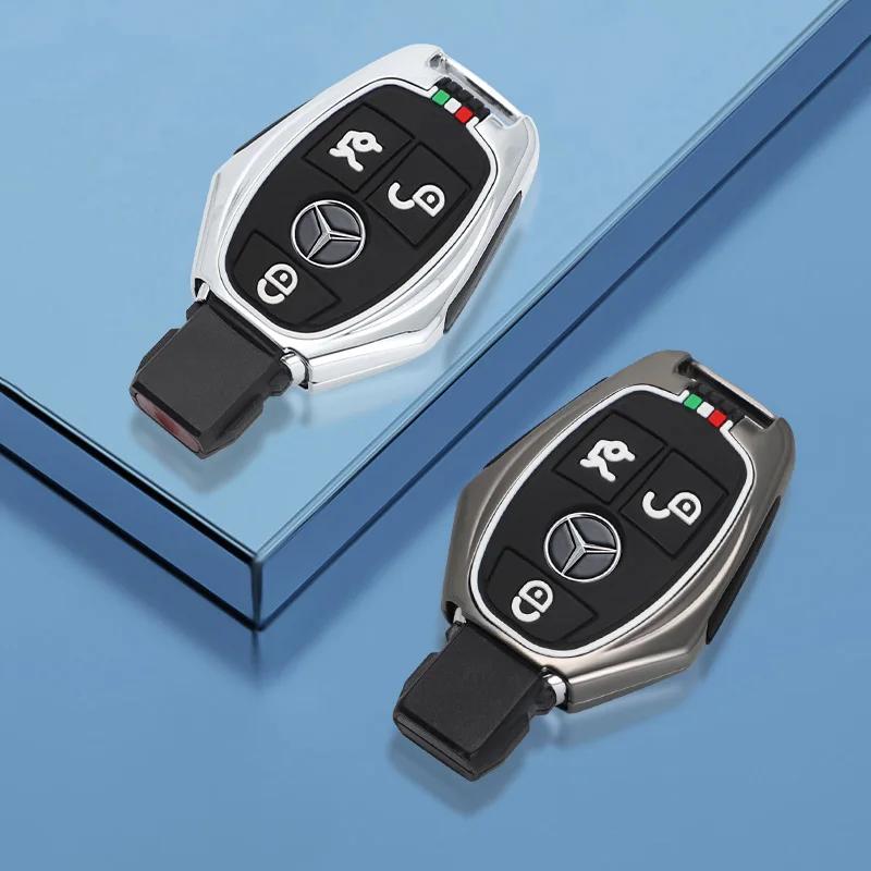Zinc Alloy Car Key Case Cover Shell Fob Holder For Mercedes Benz A B C S Class AMG GLA CLA GLC W176 W221 W204 W205 Accessories CS1