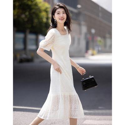 Demana Mist Lace H-Line Long Dress