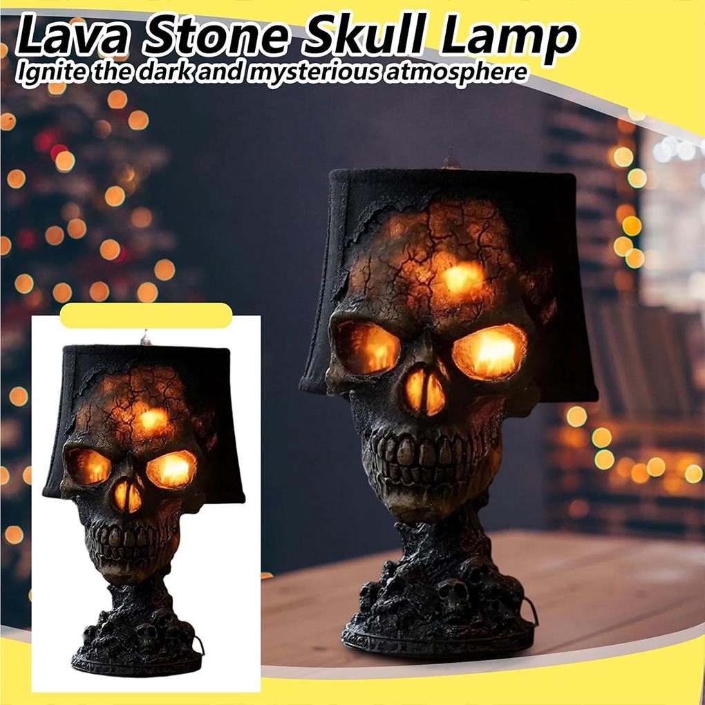 Resin Skull Lamp Halloween Lights For Gothic Vibes Halloween Party Supplies Decor