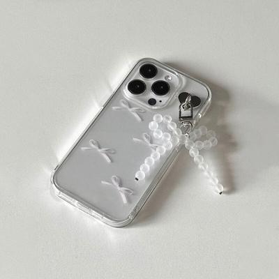 Transparent Ribbon Acrylic Cell Phone AirPod Earphone Keychain