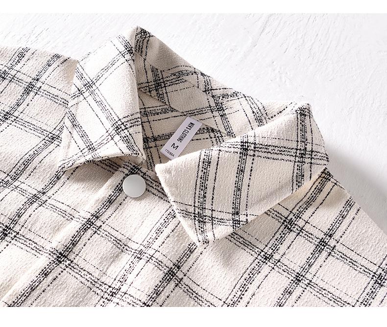 Men's Autumn Retro Plaid Colorblock Casual Jacket - Plus Size Loose Fit Versatile Top Coat