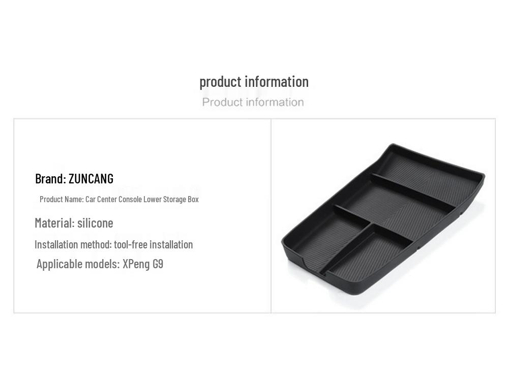 Silicone Storage Box for 2022-2025 XPeng G9 Center Console