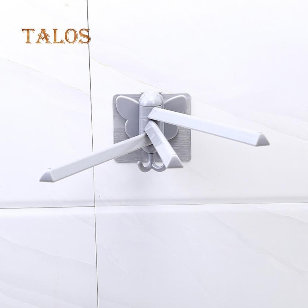 Organizer Wall Kitchen Towel Bathroom Mount Folding Hanger Rotating Hook Rack Bathroom Items