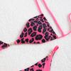 Europäischer & Amerikanischer Leopardendruck Schnür-Bikini: 3-teiliger Badeanzug für Damen