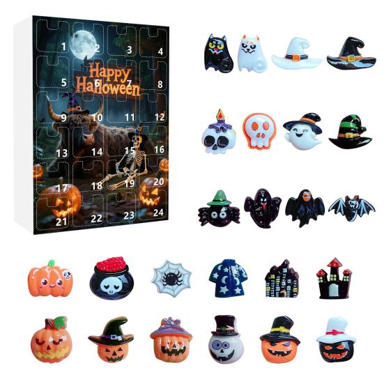 Halloweenský adventní kalendář 2025 24denní odpočítávací kalendář s 24 ks mini panenek Sběratelské figurky pro chlapce dívky teenagery dospělé