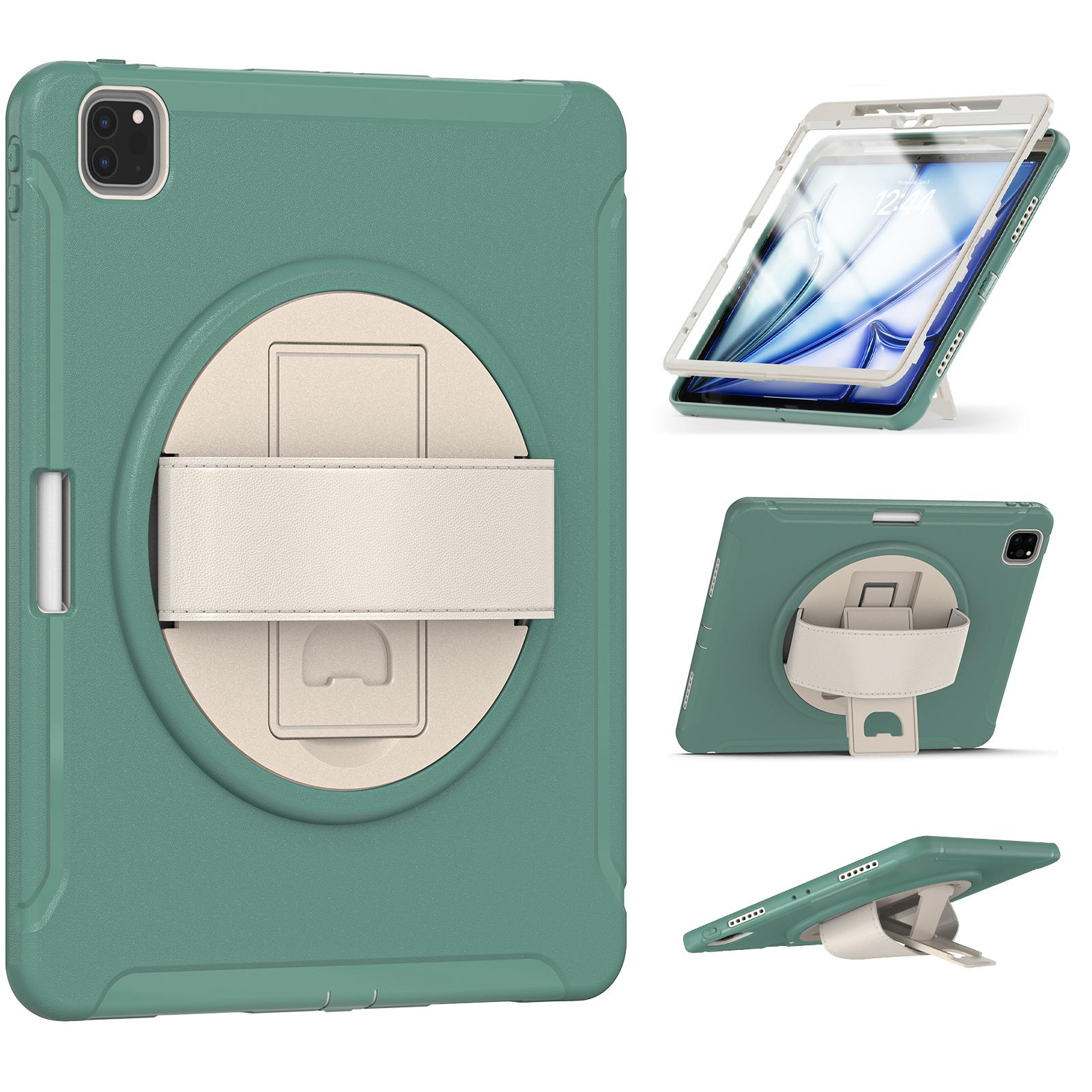 

Tablet Case For iPad Air 13 (2025)/(2024)/Pro 12.9 (2022)/(2021)/(2020) Rotary Kickstand Cover with Pen Slot/PET Screen Protector C