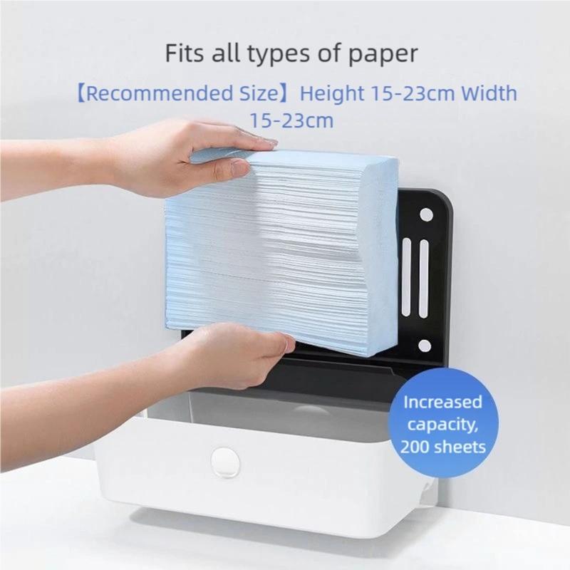 Waterproof Plastic Tissue Dispenser Wall Mounted Space Saving Designs Tissue Box Holder Large Capacity for Bathroom