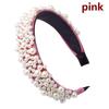 New Winter Women Fashion Pearl Rhinestone Headband Velvet Padded Hair Band Luxury Headwear Ladies Ha