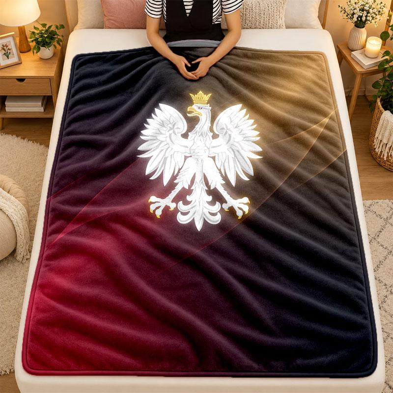 Flannel BlanketPoland Football Warm Soft Throw Blanket for Indoor Sofa Bed Living Room Use