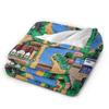 Stardew Valley Town Map Blankets Soft Warm Flannel Throw Blanket Bedding for Bed Living Room Picnic Travel Home Sofa
