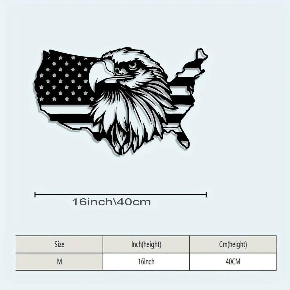 1pc USA Patriotic Metal Wall Art Sculpture, Weather Resistant Iron Indoor Outdoor Decor, Year Round Patriotic Gift