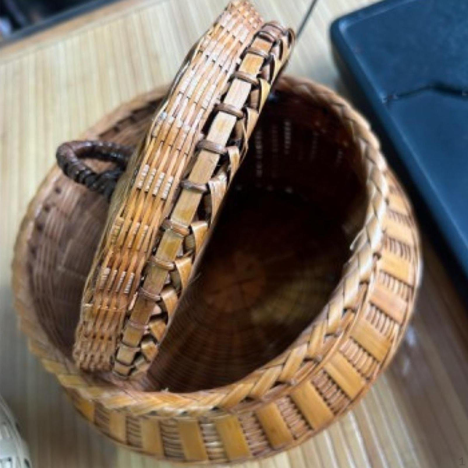 

Бамбуковая плетеная корзина для яиц, держатель для фруктов, настольный многофункциональный ручной работы для хранения Vintage color