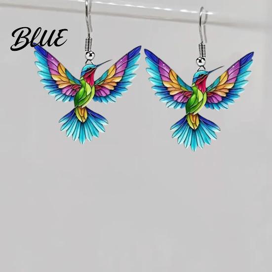 Lady Ear Jewelry 1 Pair Acrylic Colorful Bird Dangle Earrings