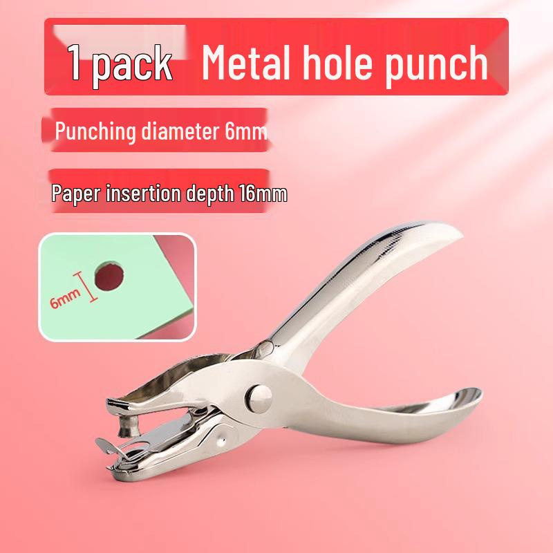 Compact Single Hole Punch with Protective Sticker, Student-Friendly and Effort-Saving Binding Tool