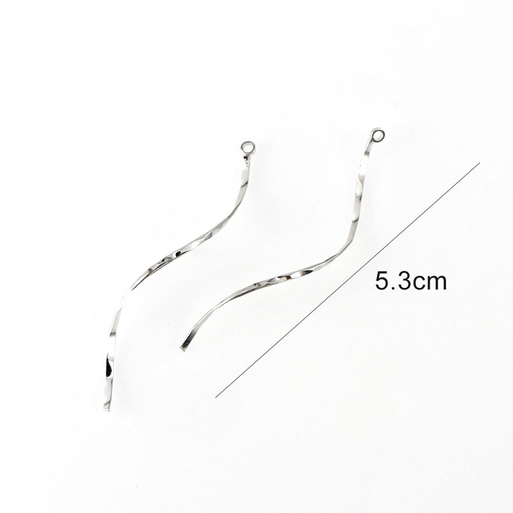 5.3-6.6cm10Pcs S shape Pendant DIY Earring Accessories Materials Double Head Crafting Supplie Jewelry Making Bracelet Necklace