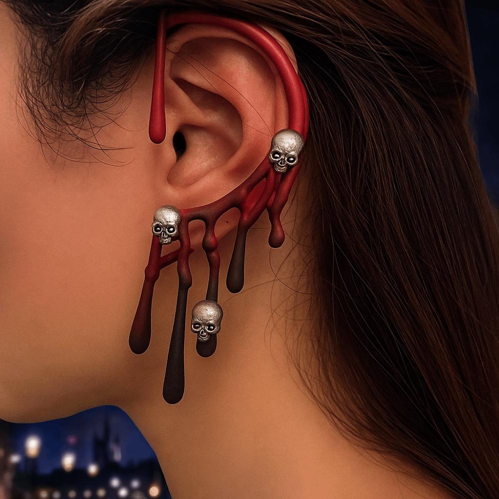 Gothic Exaggeration Lava Earrings Irregular Water Drop Ear Clip Single Ear Cuff Ear Jewelry