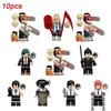 10pcs/set Chainsaw Man Building Block Minifigure Assembled Dolls Mini Figures Toys Kids Gifts
