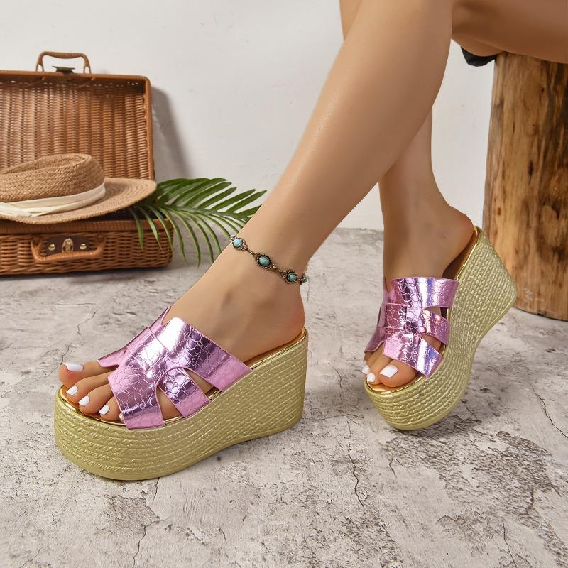Fashion Women's Chunky Slippers Fashion Wedge Platform Sandals Fashion Open Toe High Heeled Sandal Summer Casual Beach Sandals for Women