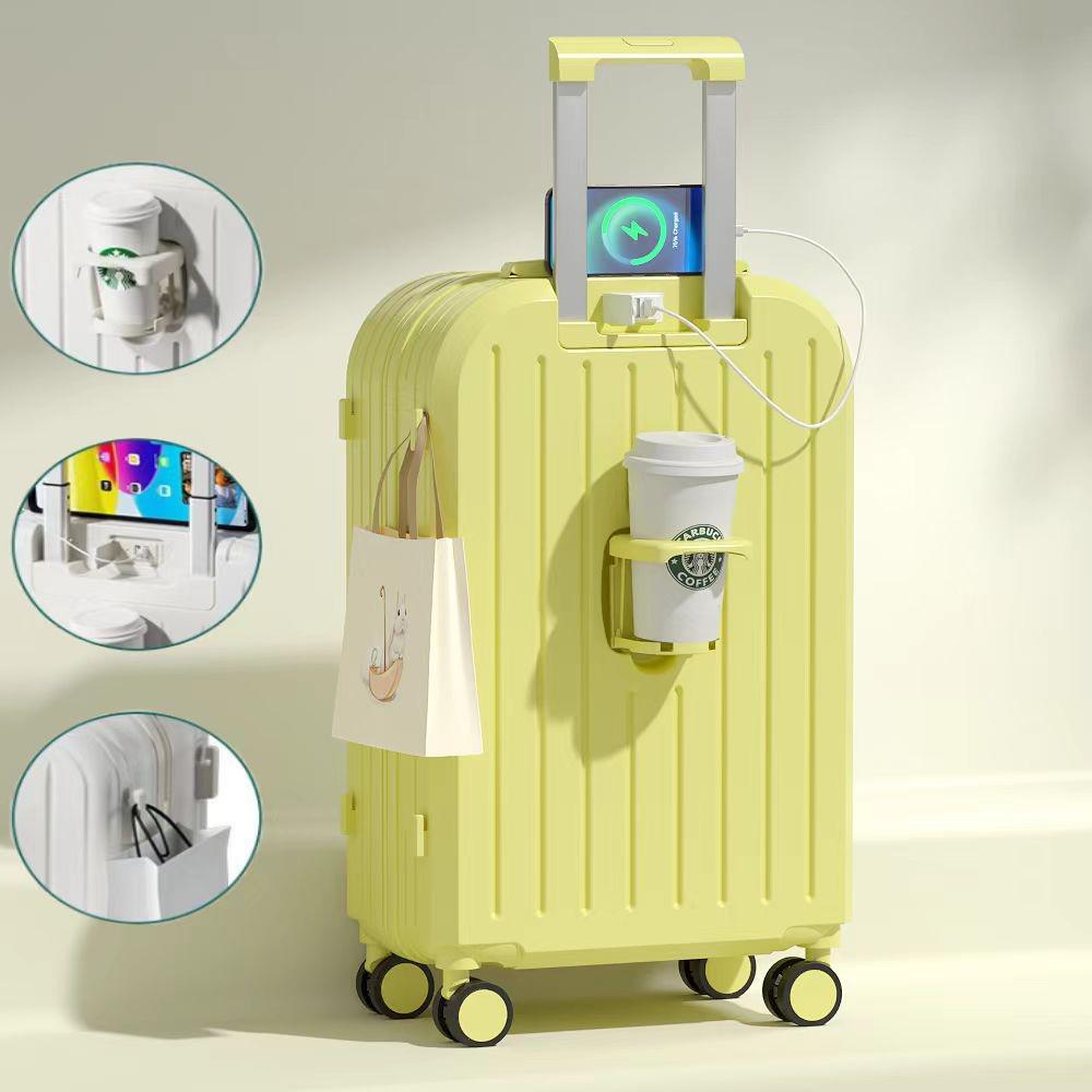20-Inch Multifunctional Carry-On Suitcase with Logo Option - Fresh Design for Women, Students, and Men with 24-Inch Version and Combination Lock.