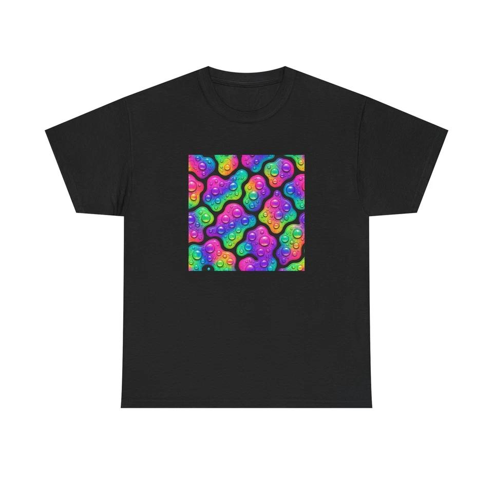 Unisex Adult T Shirt Rainbow Lava Blob Pattern Art M