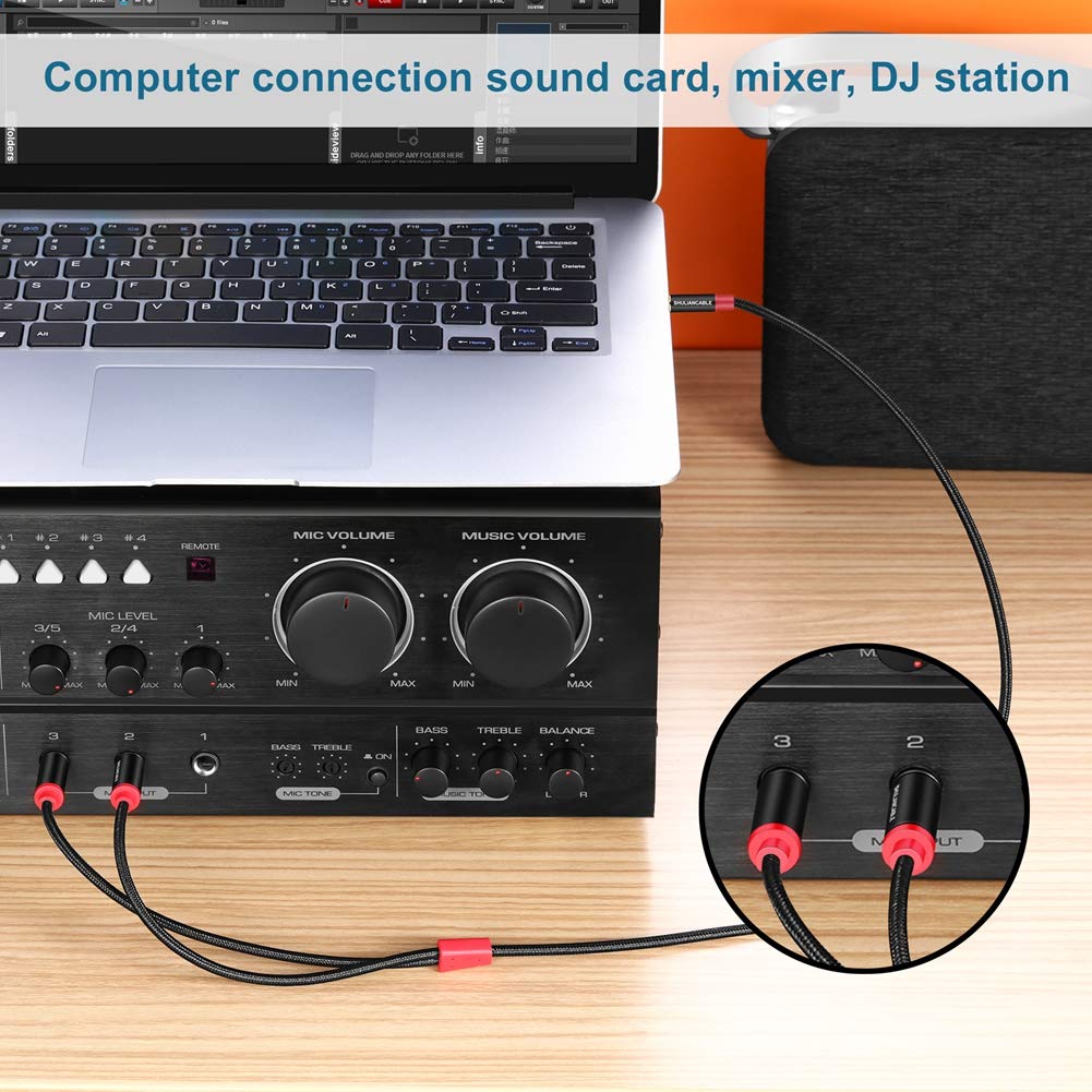 Distribuční konverzní kabel SHULIANCABLE na audio Stereo Mini Plug 2 Vhodný pro kabel CD 3,5 mm 6,35 mm, chytré telefony, počítače, přehrávače, reproduktory,