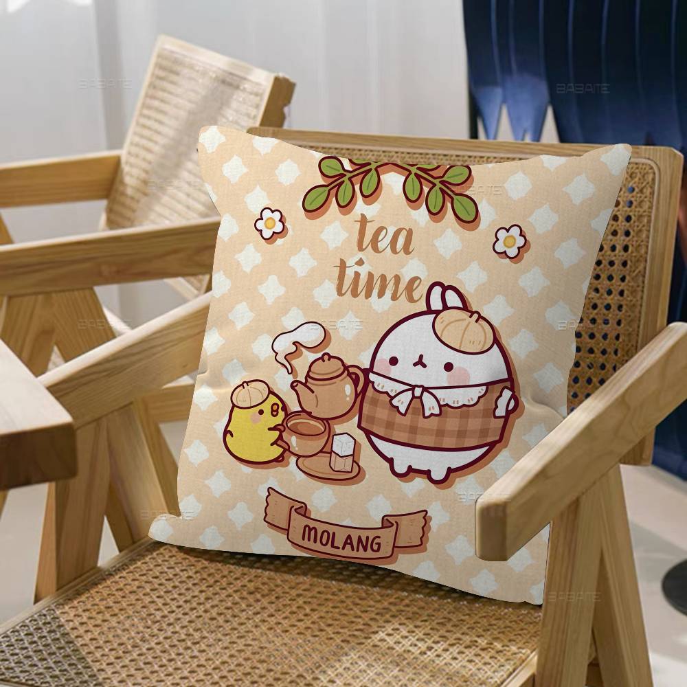 Anime Cute M-Molang Maple Design Cushion Cover Happy Autumn Harvest decor Holiday Decorati Pillow Cover