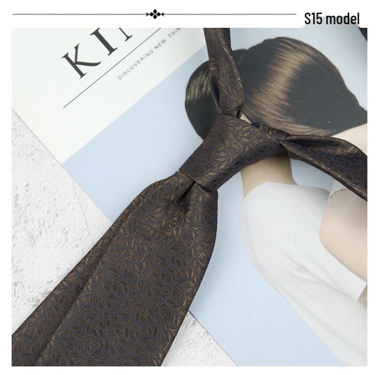 Maillard Style 8CM Retro Beige Coffee Champagne Tie - Korean Casual and Formal Fashion for Men
