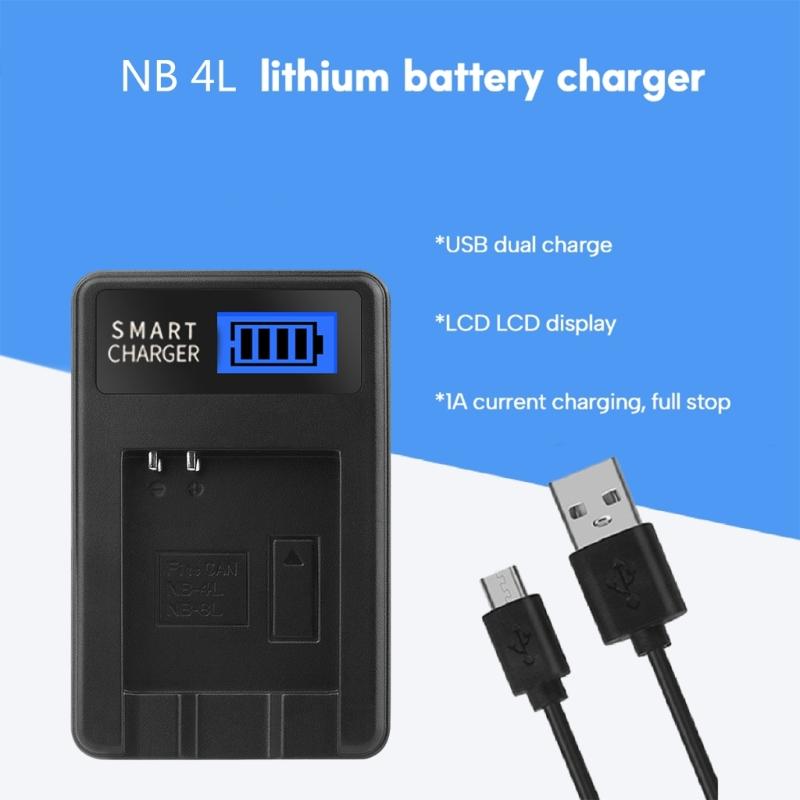 Compact ABS Camera Battery Charger LCD Display for 50 55 60 65 80 75 Camera Versatile Charging Option USB Charger