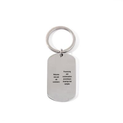 Gravierbarer Edelstahl-Schlüsselanhänger Hundemarke mit Logo für Geschenke