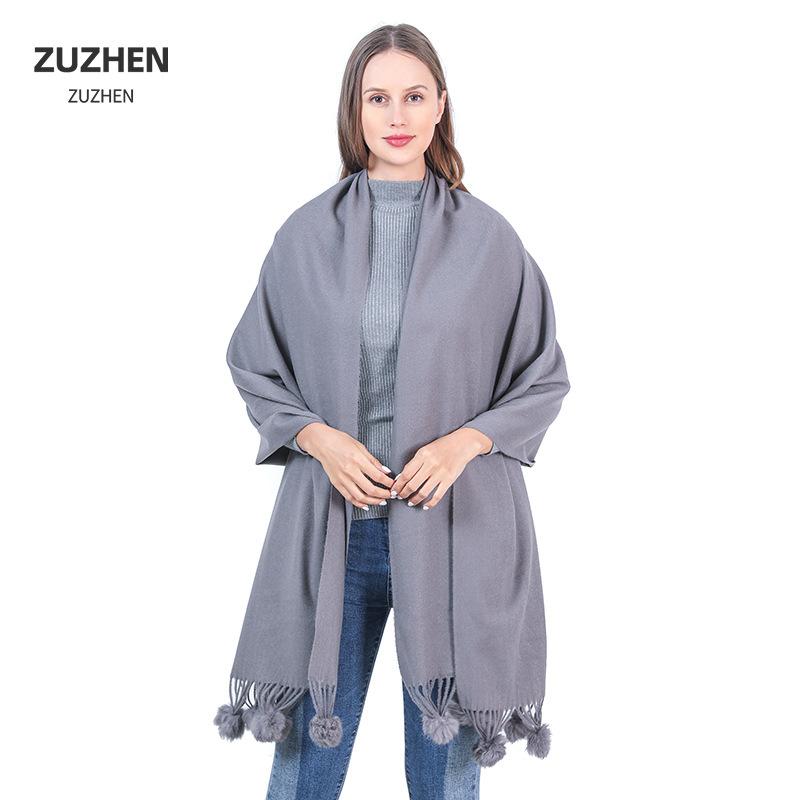 

Новый однотонный теплый шарф, шерстяной шарик, однотонная вязаная шаль