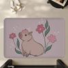 Cute Capybara Pattern Door Mat Polyester Kitchen Entryway Rug Bathroom Bedroom Entrance Doormat Indoor Outdoor Home Carpet