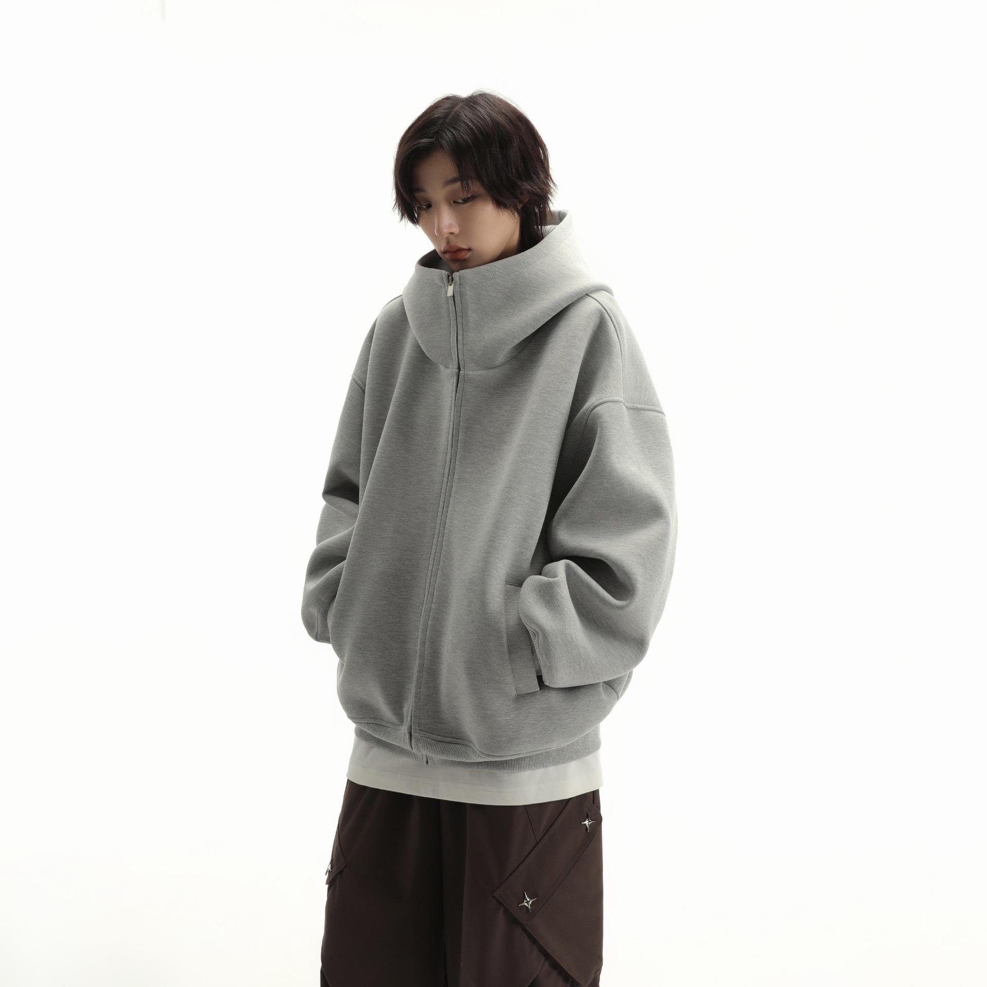 

Американский серый кардиган-толстовка с капюшоном на молнии - Новый тренд, Свободный крой, Универсальный дизайн Large серый