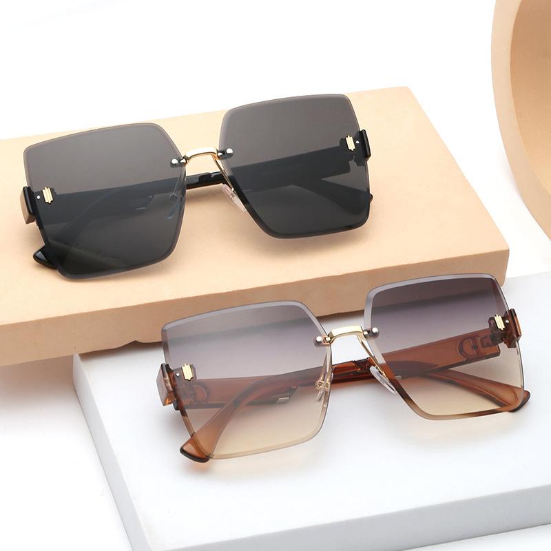Classic Vintage Square Sunglasses Woman Gradient Mirror Frameless Sun Glasses Female Retro Fashion Rimless