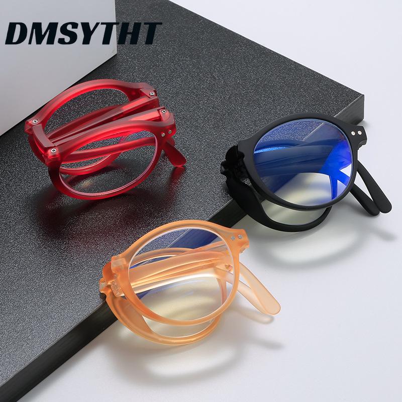 Folding Rotundity Reading Glasses Portable Lightweight Men Women Presbyopic Eyeglasses Anti Blue Light Eyewear