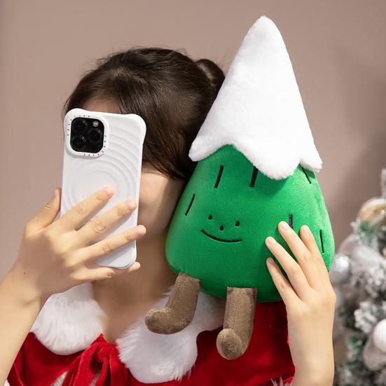 Plush Christmas Tree Doll Soft Stuffed Toy Pillow Bookshelf Xmas Decor Holiday Party Display Prop Kids Gift