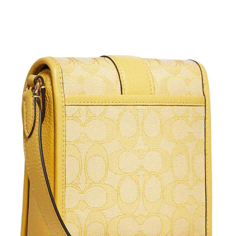 New COACH N/S Leather Shoulder Bag, Crossbody Bag Mini Women's Yellow C8321-IMS9V