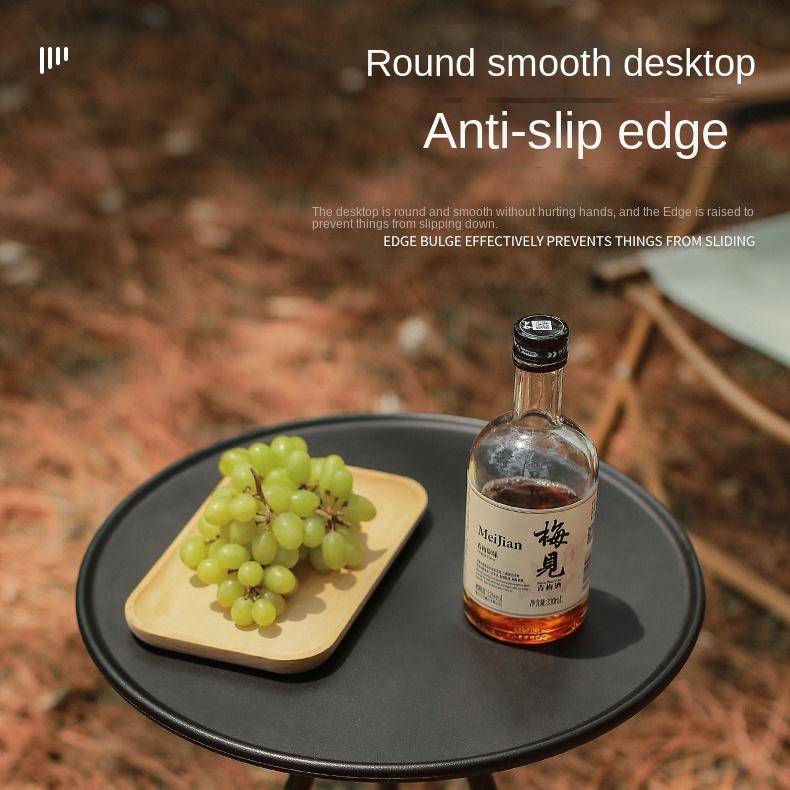 Portable Outdoor New Aluminum Alloy Folding Small Round Table Adjustable Black Dining Table Camping Ultra Light Coffee Table