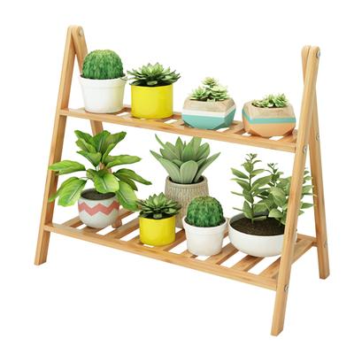 Flower Pot Holder Bamboo Multi Layer Decorative Floor Standing Succulent Planter Rack for Indoor