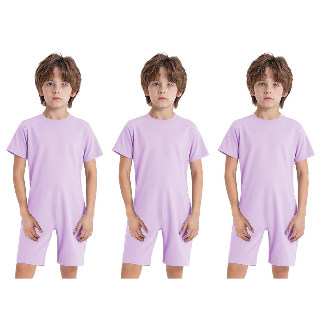 3 Stuks Jongens Adaptieve Bodysuit Speciale Behoeften Makkelijk Aan te Trekken Verborgen Rits op de Rug Korte Mouwen Jumpsuit